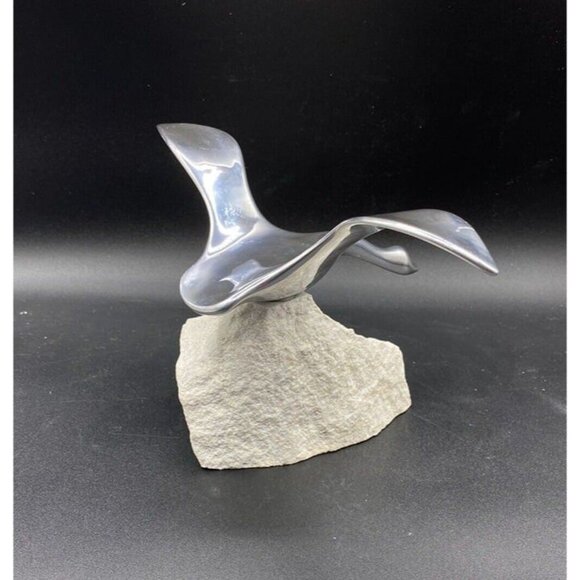 Canadian Goose Signed 983 Hoselton Aluminum Sculpture 5.5” On Rock - Picture 6 of 12
